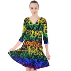 Lgbt Pride Rainbow Gay Lesbian Quarter Sleeve Front Wrap Dress by Pakrebo