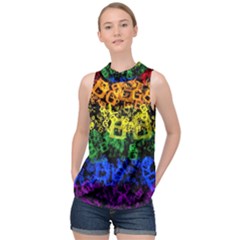 Lgbt Pride Rainbow Gay Lesbian High Neck Satin Top by Pakrebo