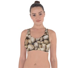 Shellfishs Photo Print Pattern Cross String Back Sports Bra by dflcprintsclothing