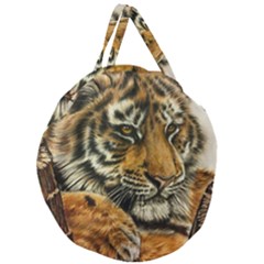 Tiger Cub  Giant Round Zipper Tote by ArtByThree