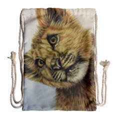 Lion Cub Drawstring Bag (large) by ArtByThree