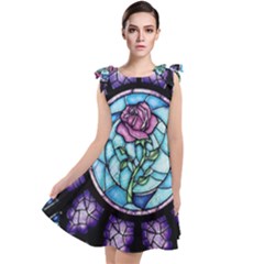 Cathedral Rosette Stained Glass Beauty And The Beast Tie Up Tunic Dress by Sudhe