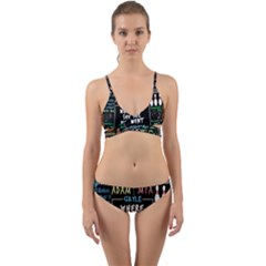 Book Quote Collage Wrap Around Bikini Set by Sudhe