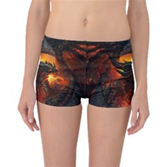 Dragon Legend Art Fire Digital Fantasy Boyleg Bikini Bottoms by Sudhe