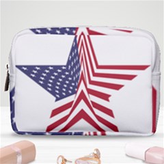 A Star With An American Flag Pattern Make Up Pouch (medium) by Sudhe