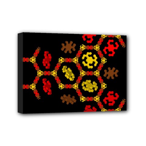 Algorithmic Drawings Mini Canvas 7  X 5  (stretched) by Sudhe