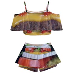 Abstract Barbeque Bbq Beauty Beef Kids  Off Shoulder Skirt Bikini by Sudhe