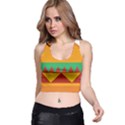 Burger Bread Food Cheese Vegetable Racer Back Crop Top View1