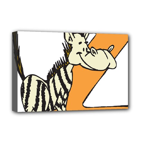 Zebra Animal Alphabet Z Wild Deluxe Canvas 18  X 12  (stretched) by Sudhe