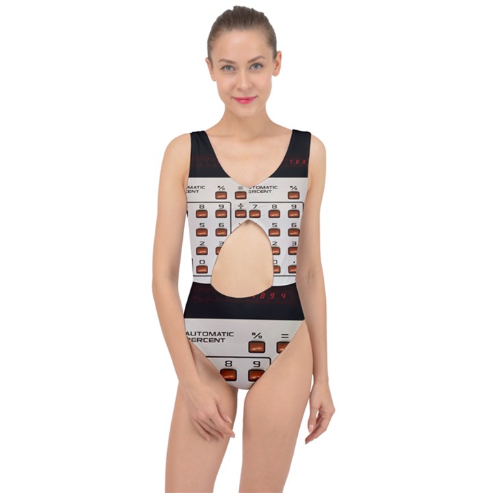 Vintage Calculator Center Cut Out Swimsuit