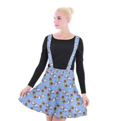 Lamb Pattern Blue Suspender Skater Skirt by snowwhitegirl