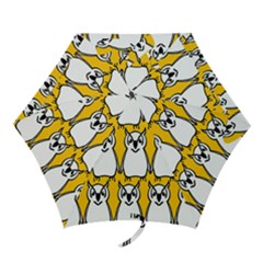 Yellow Owl Background Mini Folding Umbrellas by Sudhe