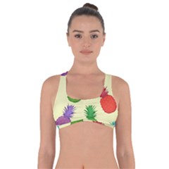 Colorful Pineapples Wallpaper Background Got No Strings Sports Bra by Sudhe