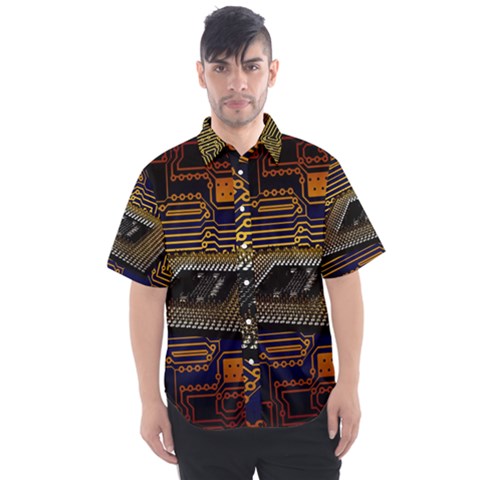 Processor Cpu Board Circuits Men s Short Sleeve Shirt by Sudhe