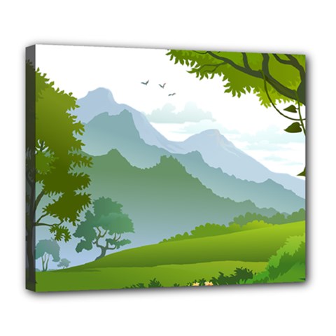 Forest Landscape Photography Illustration Deluxe Canvas 24  X 20  (stretched) by Sudhe