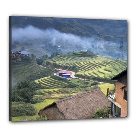 Rock Scenery The H Mong People Home Canvas 24  X 20  (stretched) by Sudhe