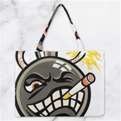 Smoking Cartoon Evil Bomb Cartoon Zipper Medium Tote Bag by Sudhe