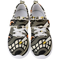 Smoking Cartoon Evil Bomb Cartoon Men s Velcro Strap Shoes by Sudhe