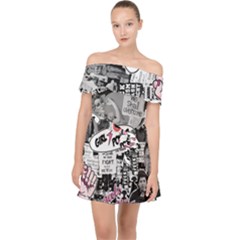 Feminism Collage  Off Shoulder Chiffon Dress by Valentinaart