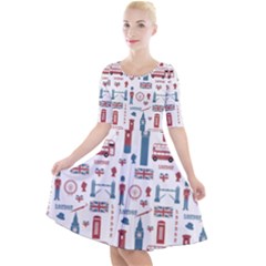 London Love Quarter Sleeve A-line Dress by lucia