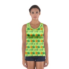 Holiday Tropical Smiley Face Palm Sport Tank Top  by Pakrebo