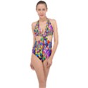 135 1 Halter Front Plunge Swimsuit View1