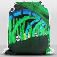 Dragon Lights Panda Drawstring Bag (large) by Riverwoman