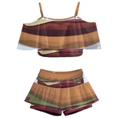 Hamburger Cheeseburger Burger Lunch Kids  Off Shoulder Skirt Bikini by Sudhe