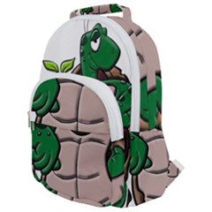 Amphibian Animal Cartoon Reptile Rounded Multi Pocket Backpack by Sudhe