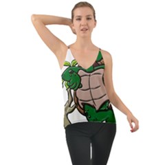 Amphibian Animal Cartoon Reptile Chiffon Cami by Sudhe