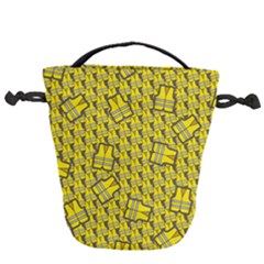 Gilet Jaune Pattern Yellowvests Cowcow Gilet Jaune Pattern Funny Yellow Vests Drawstring Bucket Bag by snek