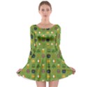 St Patricks day pattern Long Sleeve Skater Dress View1