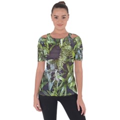 Living Wall Shoulder Cut Out Short Sleeve Top by Riverwoman