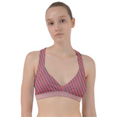 Living Coral Diagonal Stripes Sweetheart Sports Bra by LoolyElzayat