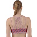 Living Coral Diagonal Stripes Line Them Up Sports Bra View2