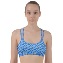 Hydrangea Blue Glitter Round Line Them Up Sports Bra by Pakrebo