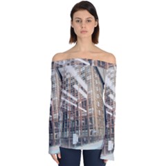 Chicago L Morning Commute Off Shoulder Long Sleeve Top by Riverwoman