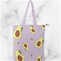 Avocado Green With Pastel Violet Background2 Avocado Pastel Light Violet Double Zip Up Tote Bag View1