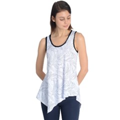 Organic Olive Leaves Pattern Hand Drawn Black And White Sleeveless Tunic by genx