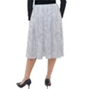 Organic Olive Leaves Pattern Hand drawn Black and white Classic Velour Midi Skirt  View2