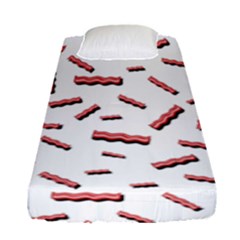 Funny Bacon Slices Pattern Infidel Red Meat Fitted Sheet (single Size) by genx