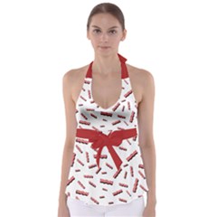 Funny Bacon Slices Pattern Infidel Red Meat Babydoll Tankini Top by genx