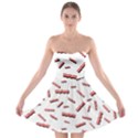 Funny Bacon Slices Pattern infidel red meat Strapless Bra Top Dress View1