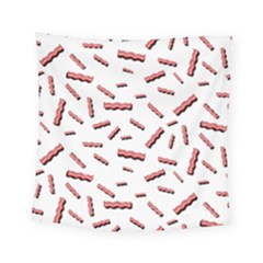 Funny Bacon Slices Pattern Infidel Red Meat Square Tapestry (small) by genx