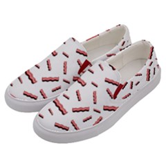 Funny Bacon Slices Pattern Infidel Red Meat Men s Canvas Slip Ons by genx