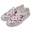 Funny Bacon Slices Pattern infidel red meat Men s Canvas Slip Ons View2