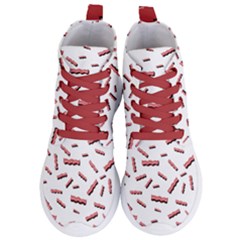 Funny Bacon Slices Pattern Infidel Red Meat Women s Lightweight High Top Sneakers by genx