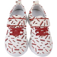 Funny Bacon Slices Pattern Infidel Red Meat Kids  Velcro Strap Shoes by genx