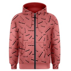 Funny Bacon Slices Pattern Infidel Vintage Red Meat Background  Men s Zipper Hoodie by genx