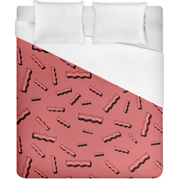 Funny Bacon Slices Pattern infidel vintage red meat background  Duvet Cover (California King Size)